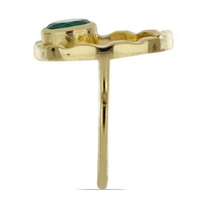 BUY NATURAL GREEN ONYX GEMSTONE BRASS RING